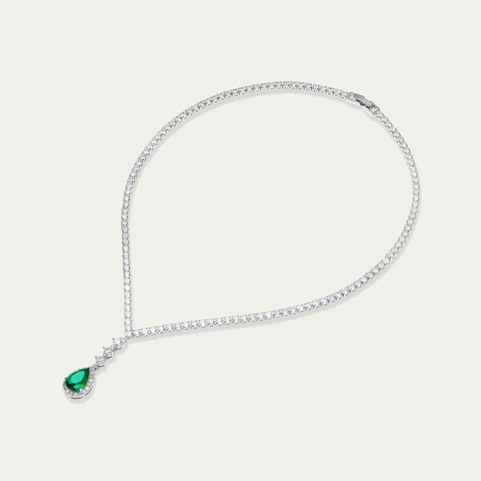 Emerald and Diamond Pendant Necklace