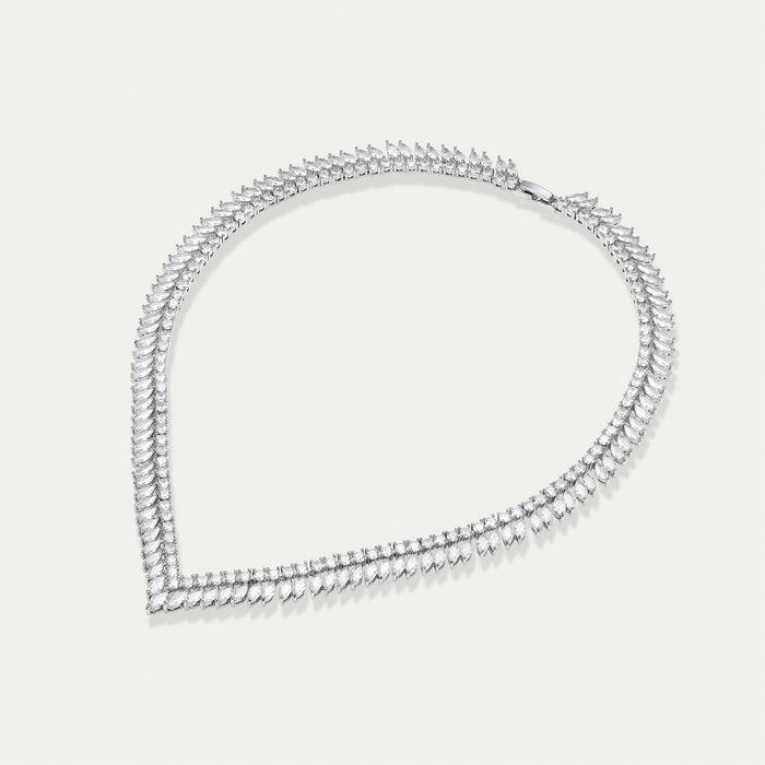 Diamond Collar Necklace, Chevron