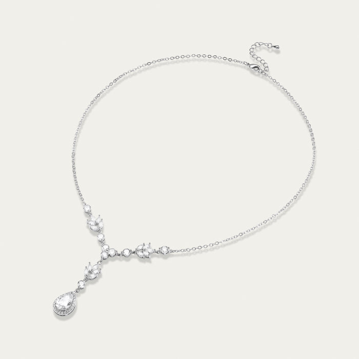 Diamond Solitaire Drop Necklace, Fine Chain