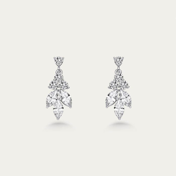 Diamond Kite Cluster Drop Earrings