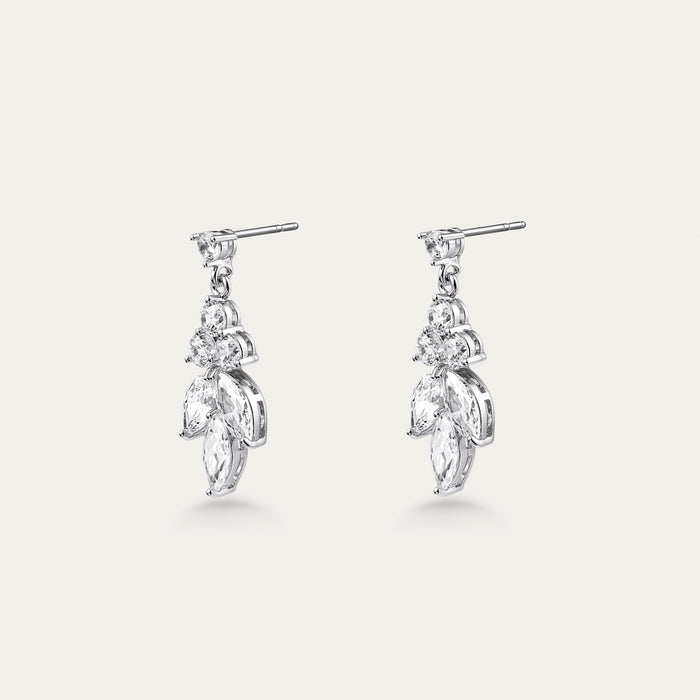 Diamond Kite Cluster Drop Earrings
