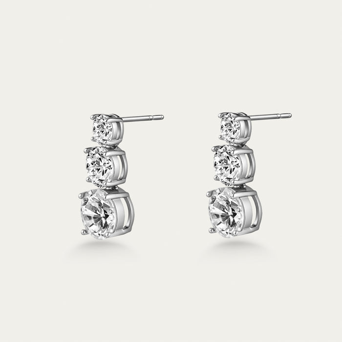 Diamond Baguette Line Earrings