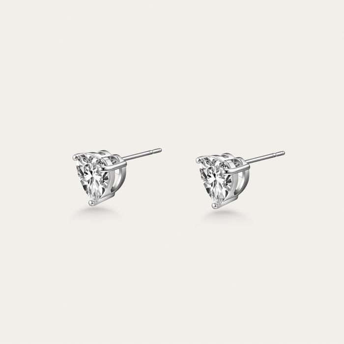 Diamond Heart Stud Earrings