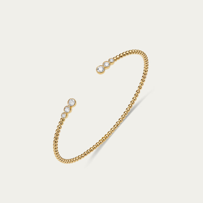 Round brilliant lab-grown diamond bangle in 18k yellow gold — 0.44ct, D-F color, VS-VVS clarity, additional view