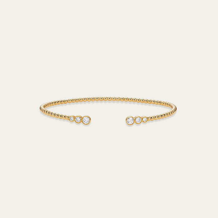 Round brilliant lab-grown diamond bangle in 18k yellow gold — 0.44ct, D-F color, VS-VVS clarity