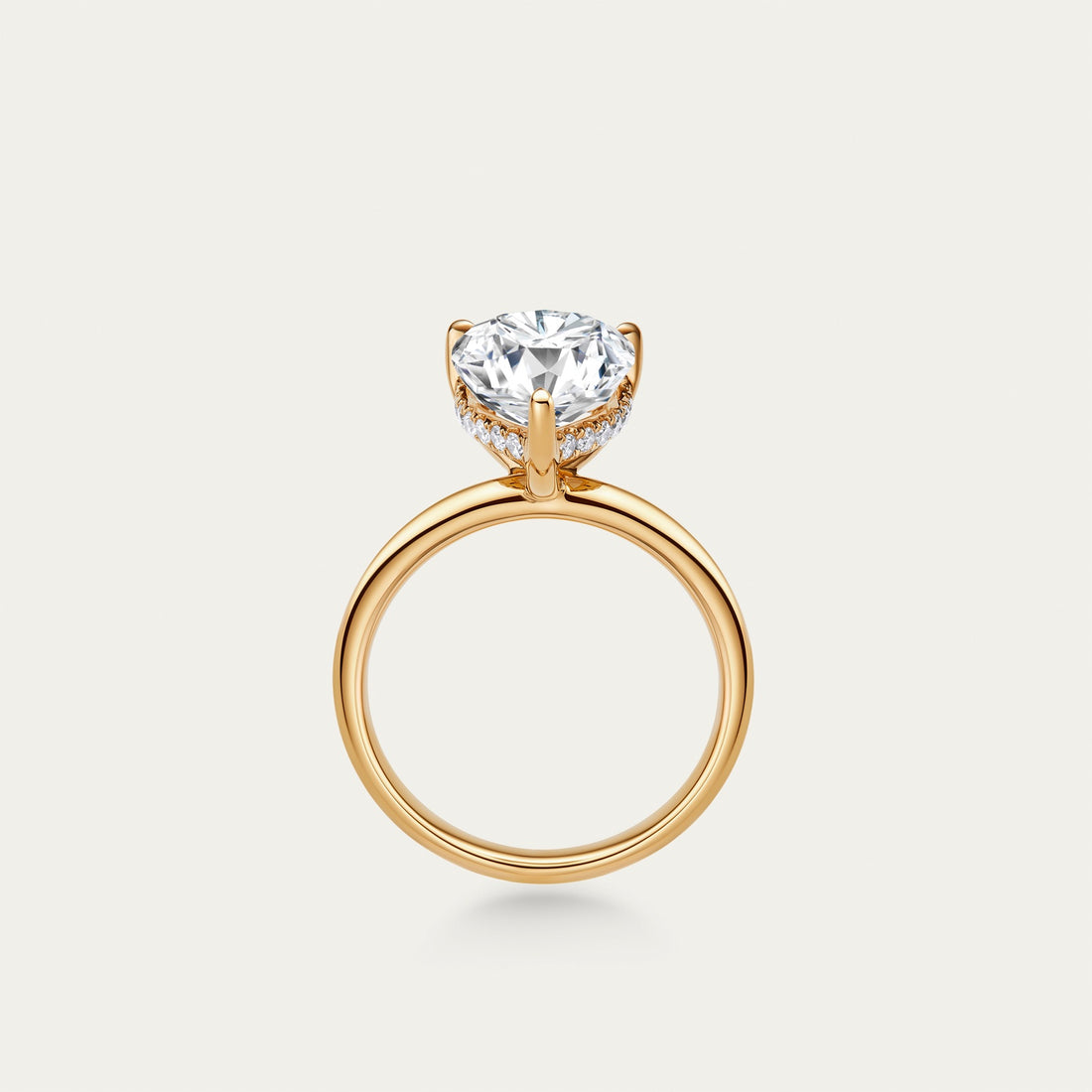 Briolette (teardrop) lab-grown diamond ring in 18k yellow gold — 3.62ct, D-E color, VS-VVS clarity, additional view