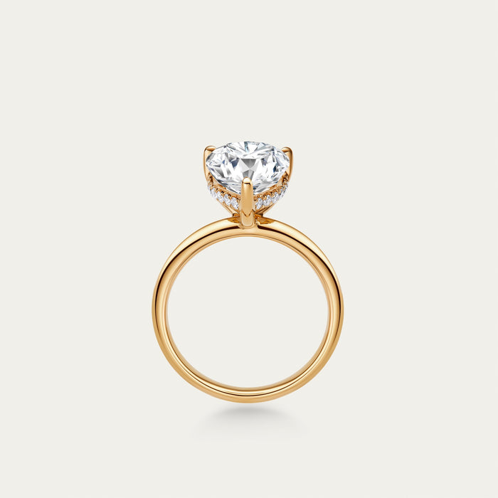 Briolette (teardrop) lab-grown diamond ring in 18k yellow gold — 3.62ct, D-E color, VS-VVS clarity, additional view