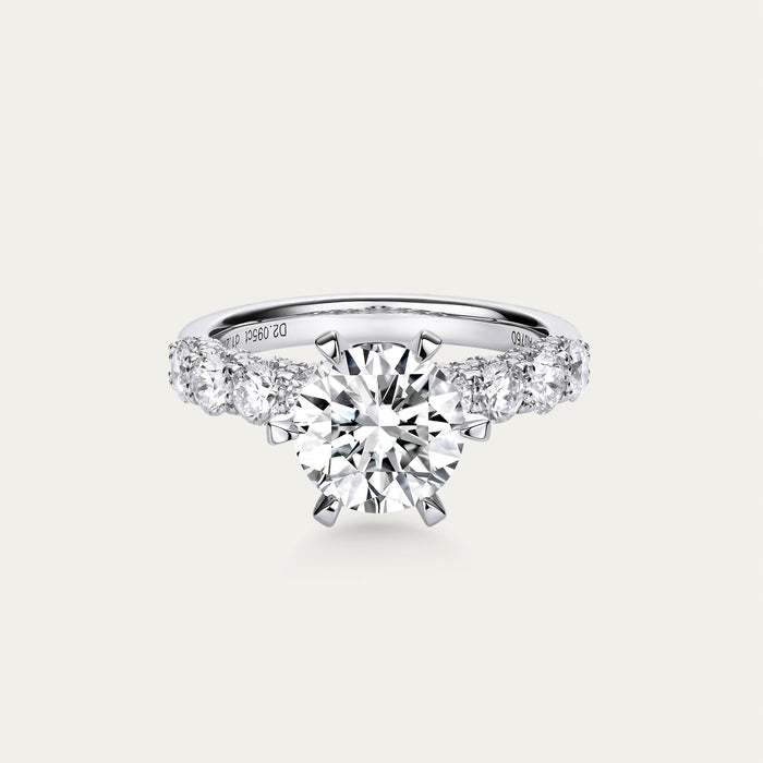 Round brilliant lab-grown diamond ring in 18k white gold — 2.1ct, F-G color, VS-VVS clarity