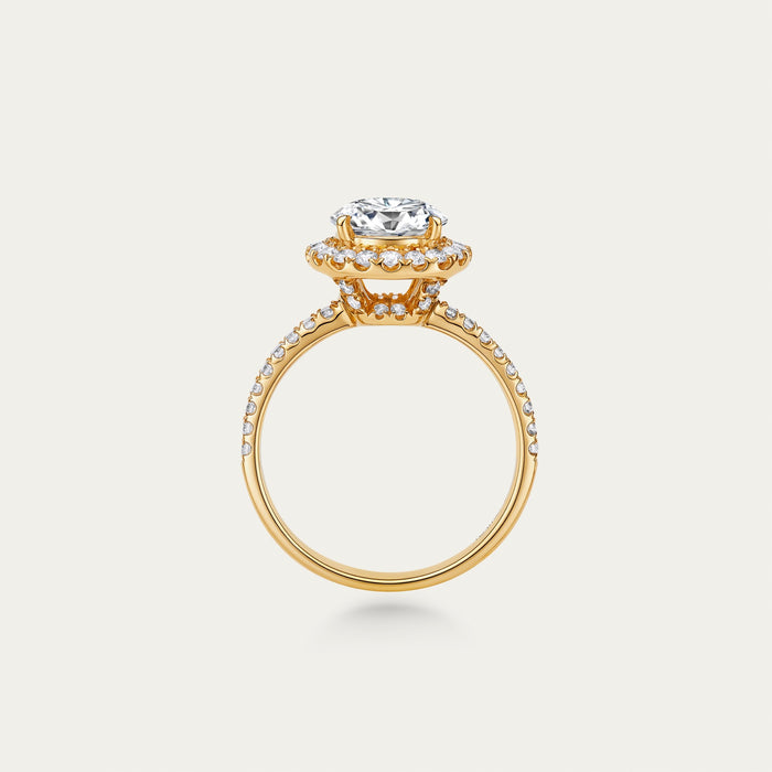 Round brilliant lab-grown diamond ring in 18k yellow gold — 2.01ct, D-E color, VVS-IF clarity, additional view