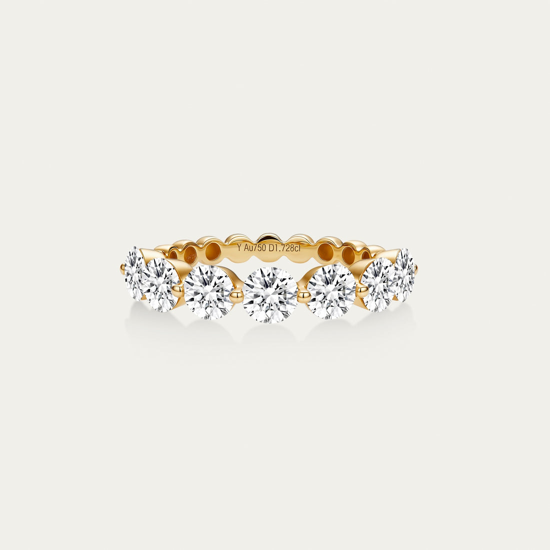 Round brilliant lab-grown diamond ring in 18k white gold — 1.07ct, D-F color, VS-VVS clarity