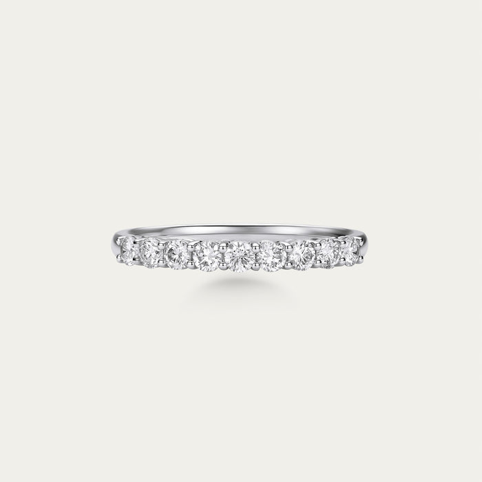 Round brilliant lab-grown diamond ring in 18k white gold — 0.47ct, D-F color, VS-VVS clarity