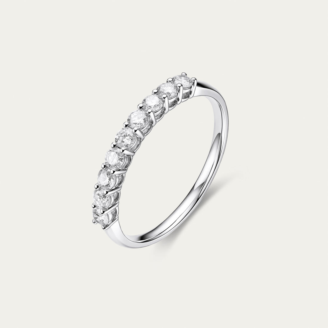 Round brilliant lab-grown diamond ring in 18k white gold — 0.47ct, D-F color, VS-VVS clarity, additional view