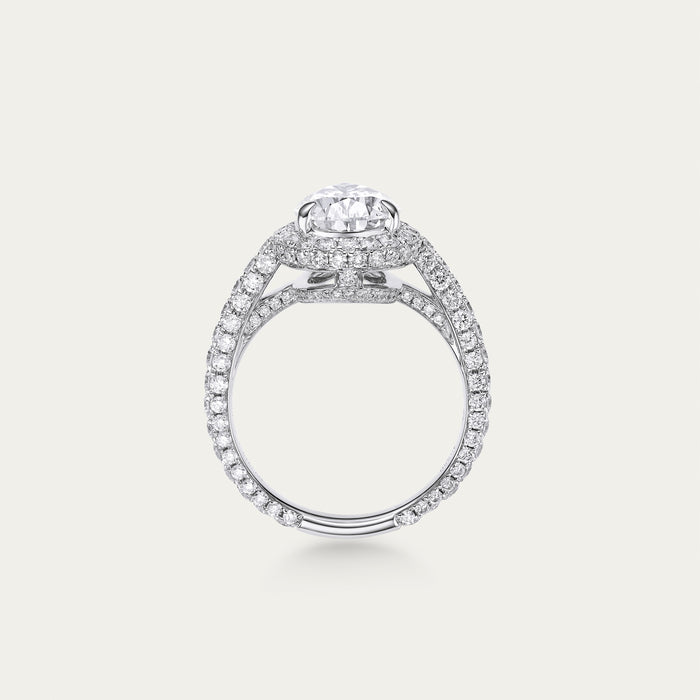 Briolette (teardrop) lab-grown diamond ring in 18k white gold — 2.21ct, F-G color, VS-VVS clarity, additional view