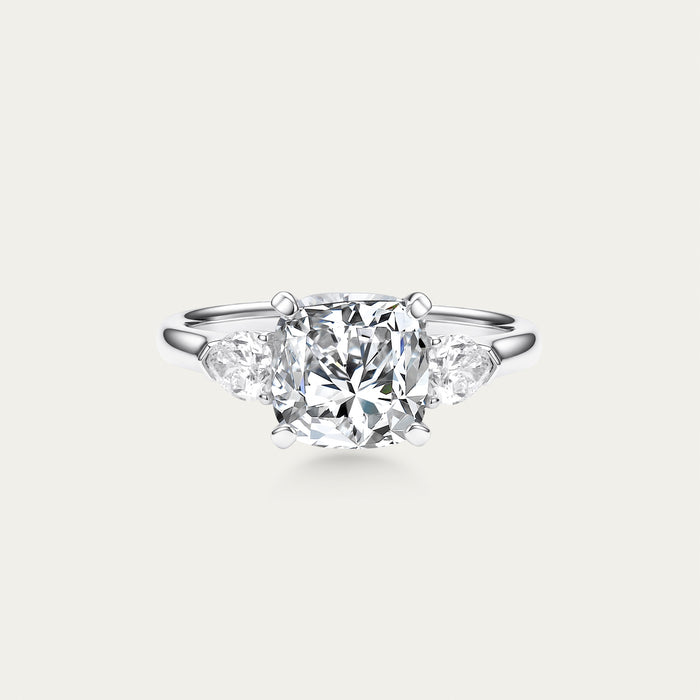 Cushion cut lab-grown diamond ring in 18k white gold — 2.12ct, F-G color, VS-VVS clarity