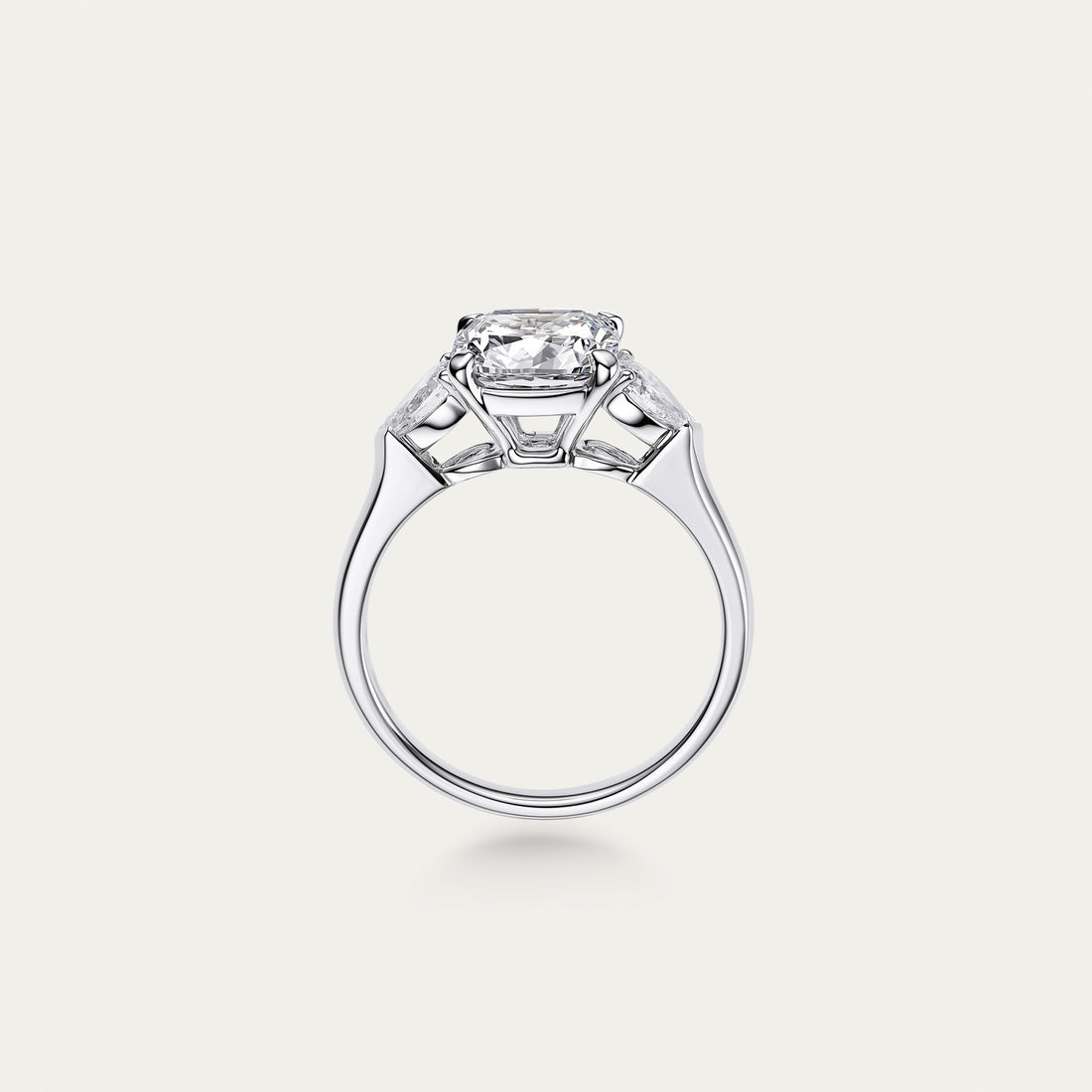 Cushion cut lab-grown diamond ring in 18k white gold — 2.12ct, F-G color, VS-VVS clarity, additional view