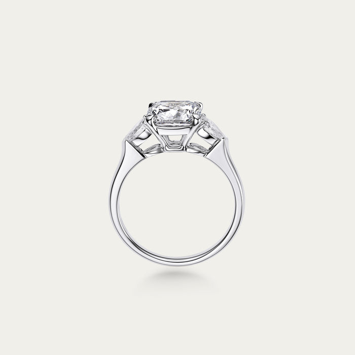 Cushion cut lab-grown diamond ring in 18k white gold — 2.12ct, F-G color, VS-VVS clarity, additional view