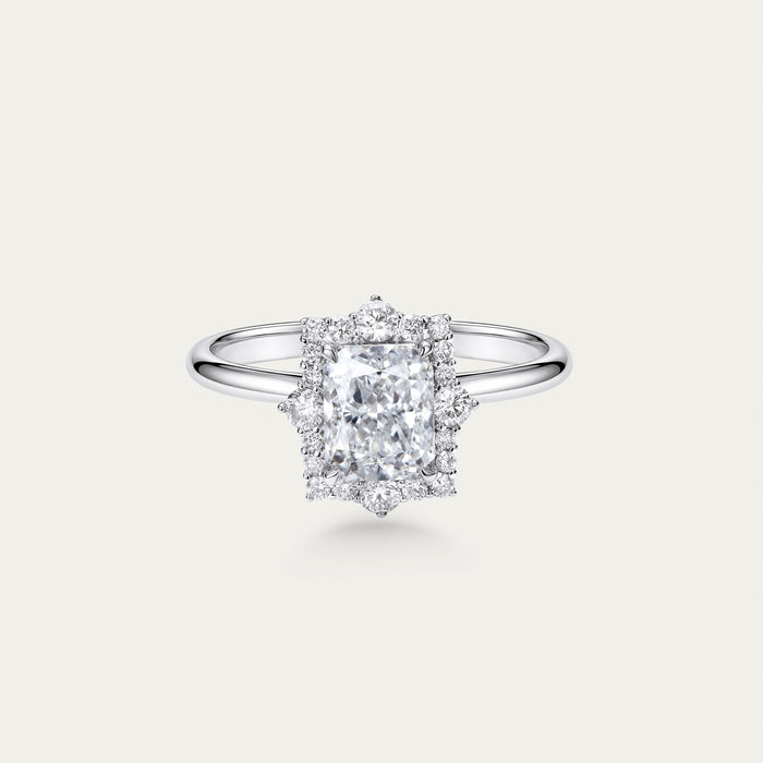 Radiant cut lab-grown diamond ring in 18k gold — 2.15ct, F-G color, VS-VVS clarity