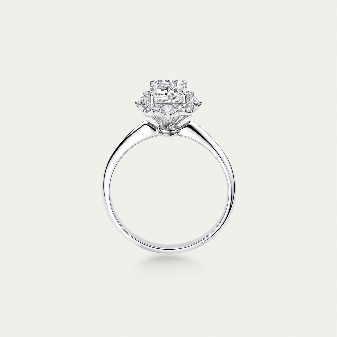 Radiant cut lab-grown diamond ring in 18k gold — 2.15ct, F-G color, VS-VVS clarity, additional view