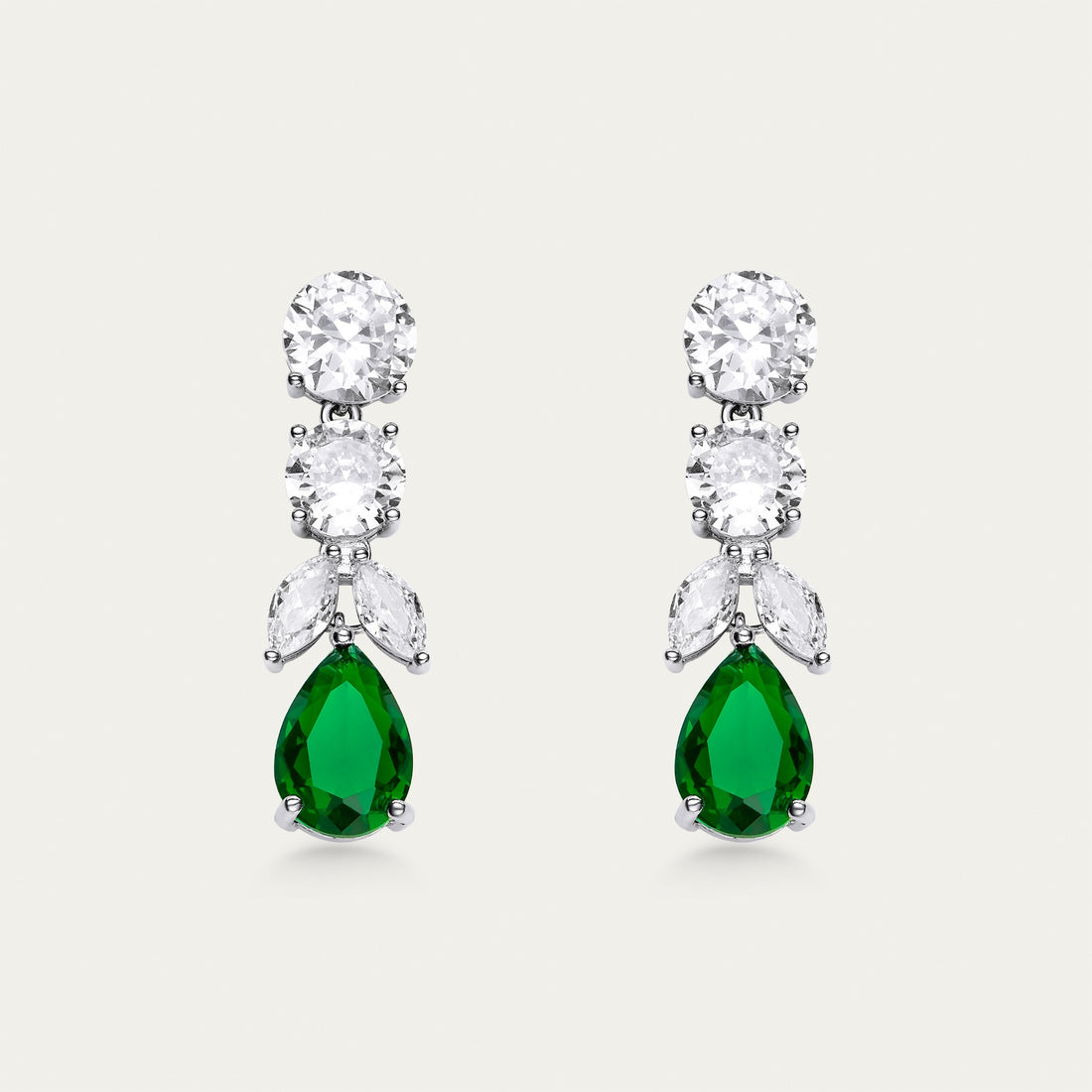 Emerald and Diamond Drop Earrings