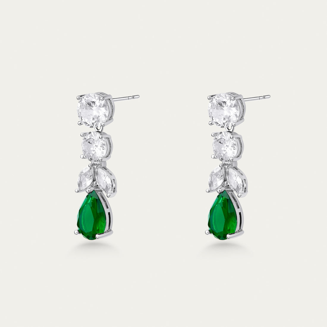Emerald and Diamond Drop Earrings