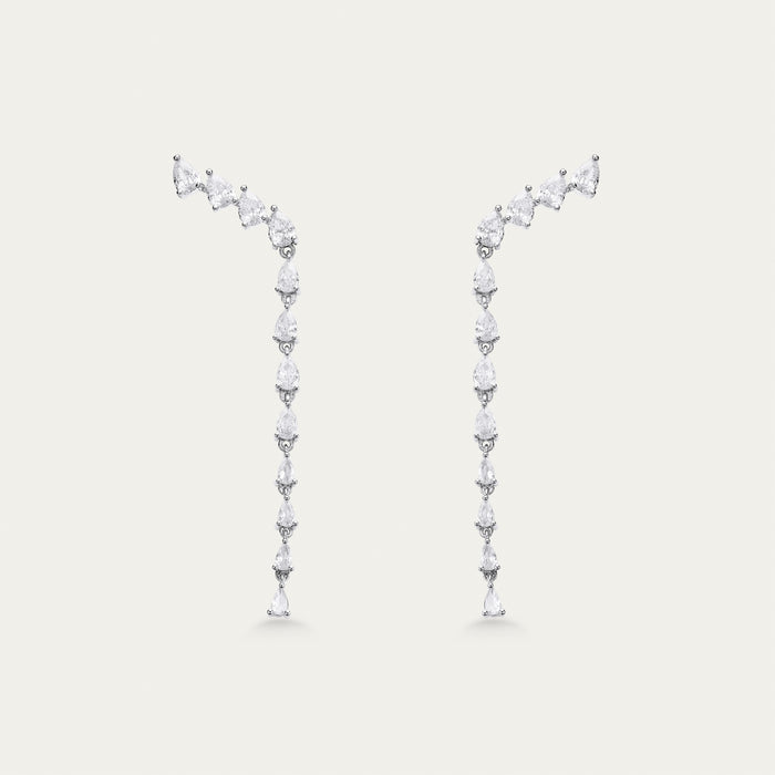 Lab-grown diamond earrings in 18k white gold — D-F color, VS-VVS clarity