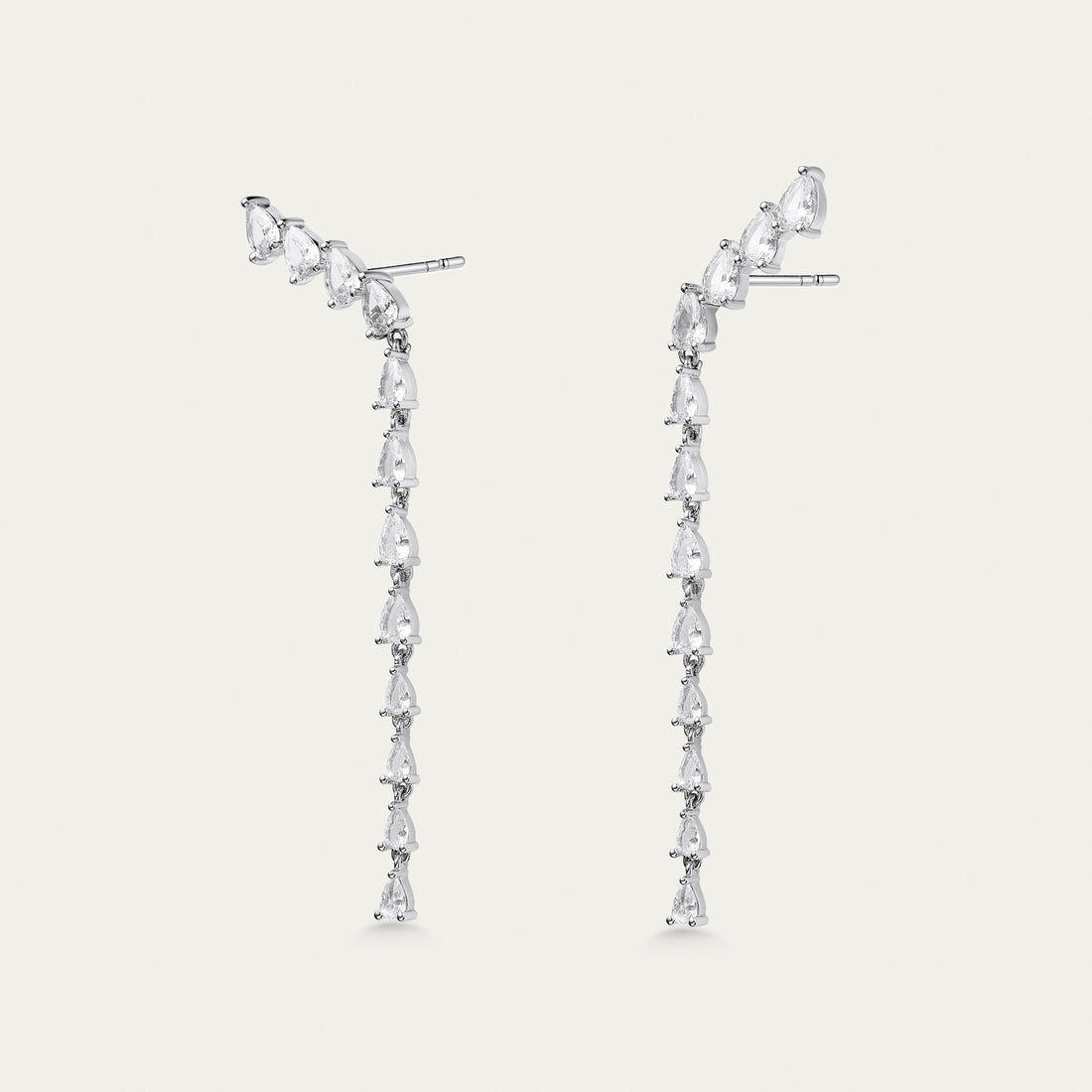 Diamond Fringe Line Earrings