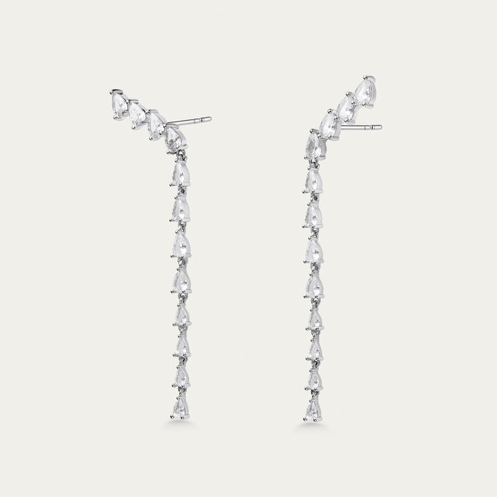 Lab-grown diamond earrings in 18k white gold — D-F color, VS-VVS clarity, additional view