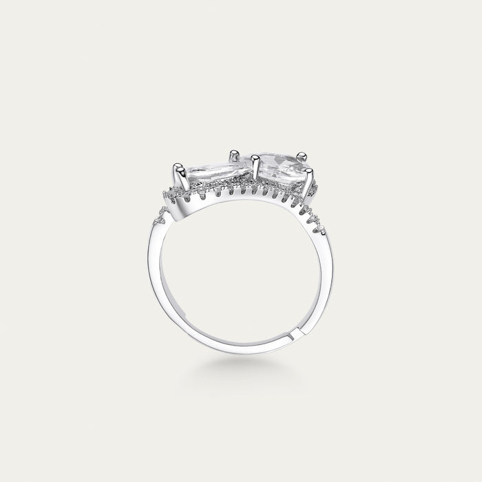 Lab-grown diamond ring in 18k white gold — D-F color, VS-VVS clarity, additional view