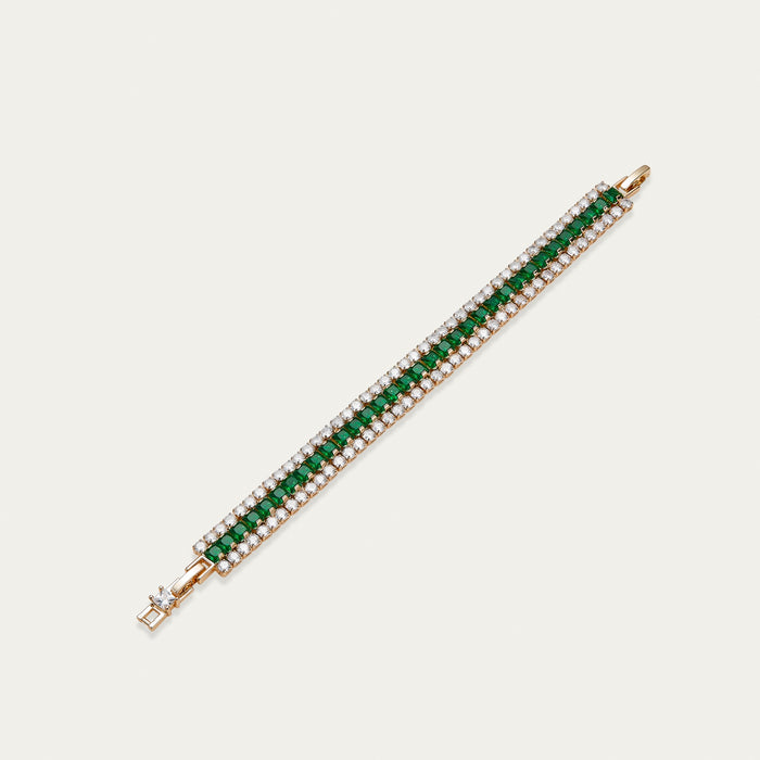 Emerald Tennis Bracelet, Yellow Gold