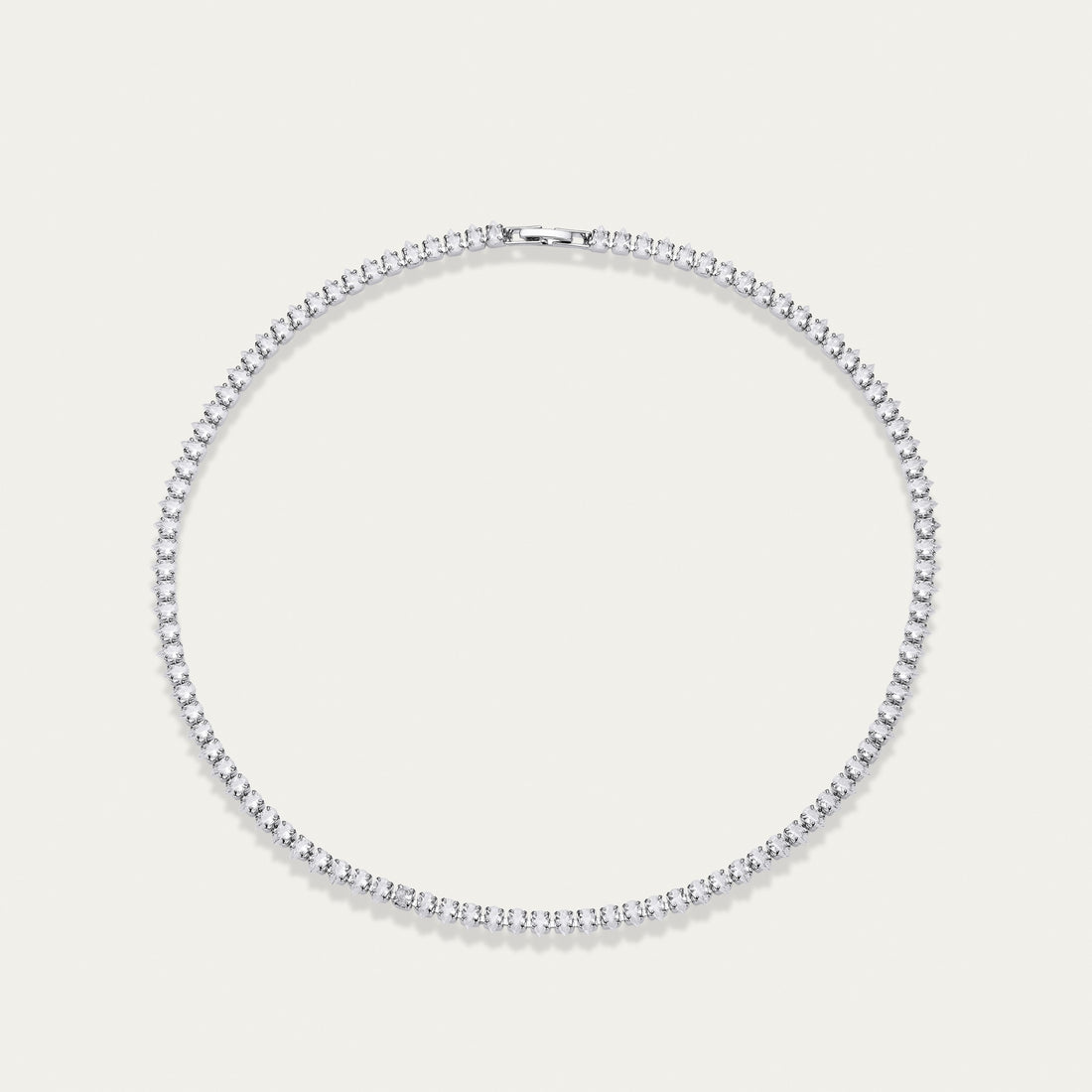 Diamond Tennis Necklace, Fine Line