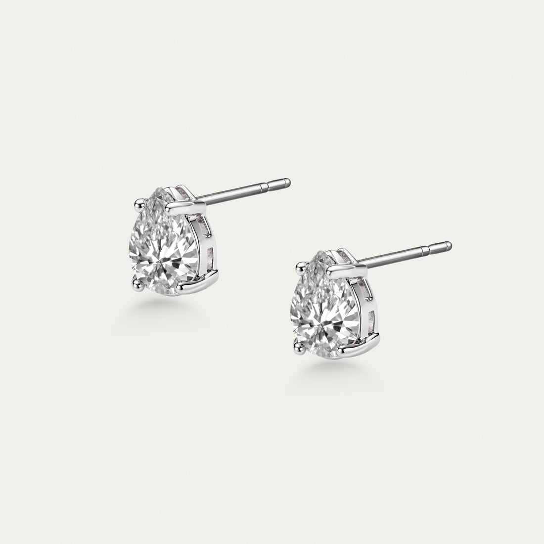 Diamond Stud Earrings, Pear Cut