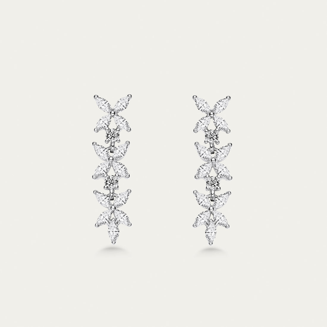 Diamond Butterfly Drop Earrings