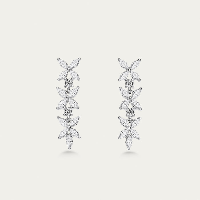 Diamond Butterfly Drop Earrings
