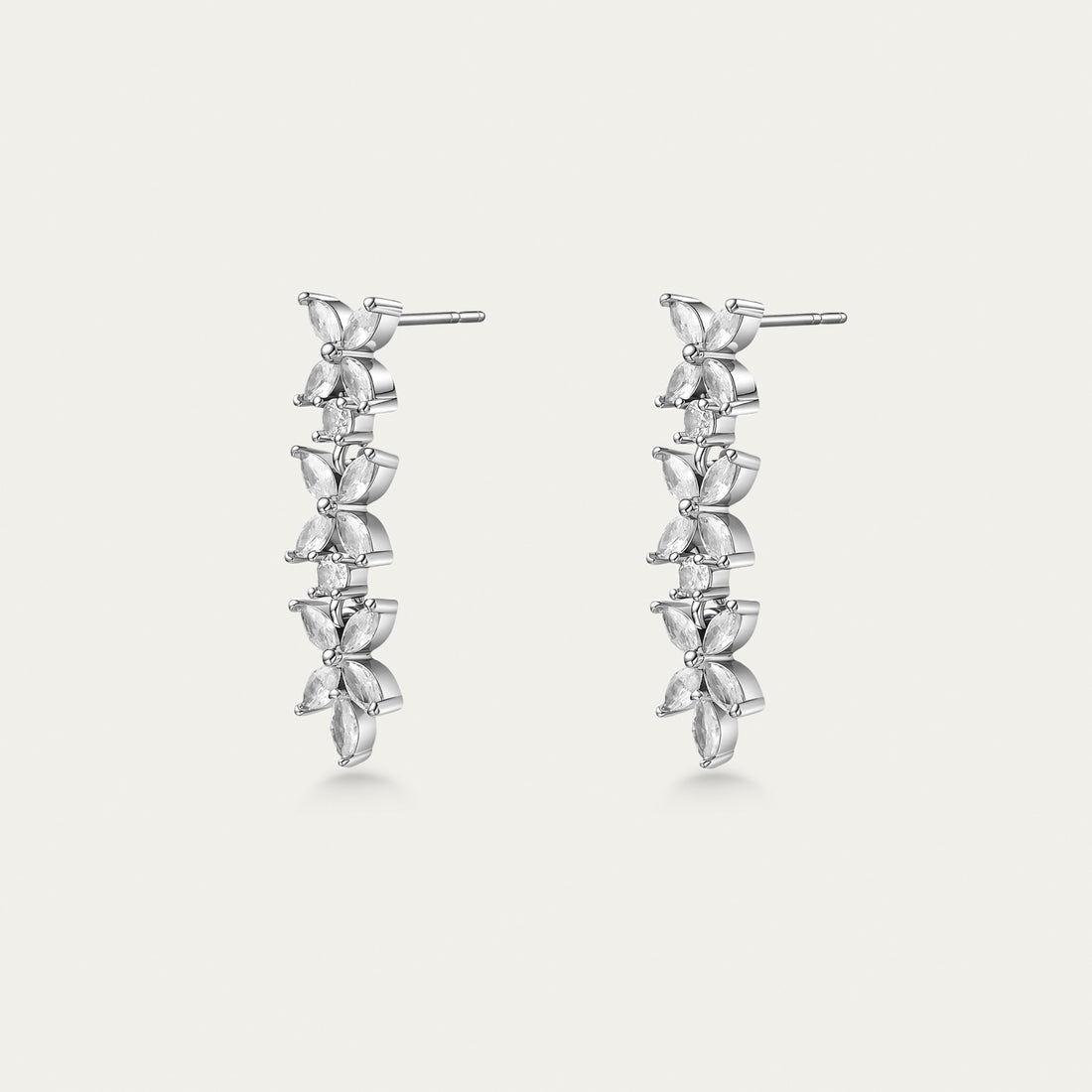 Diamond Butterfly Drop Earrings