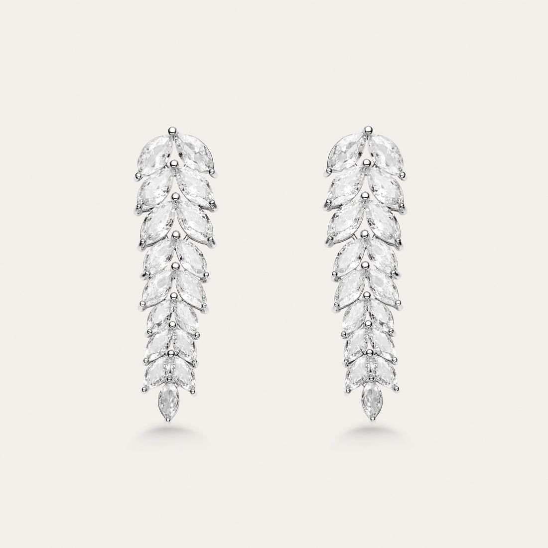 Diamond Leaf Drop Earrings