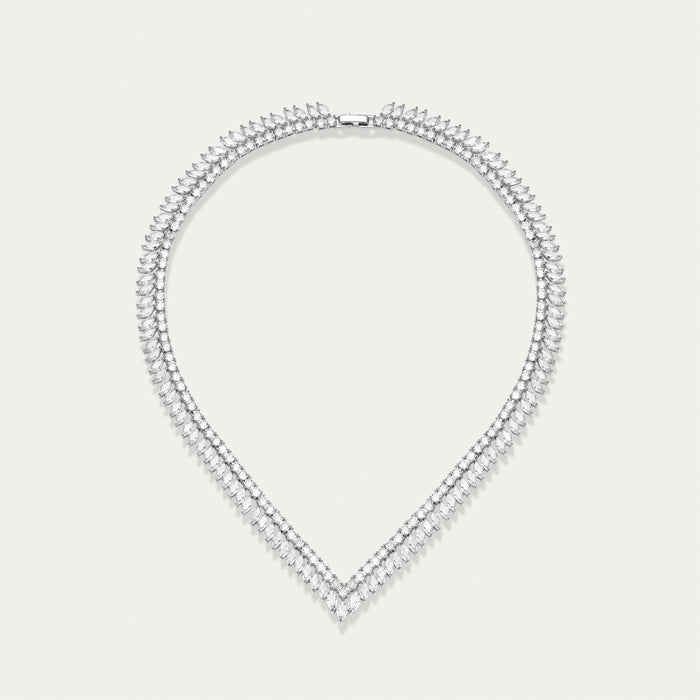 Diamond Collar Necklace, Chevron