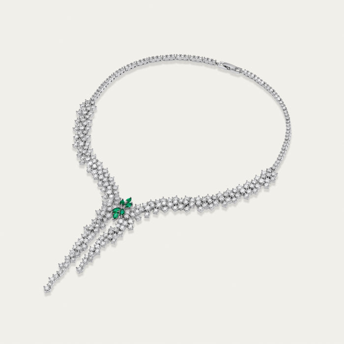 Emerald and Diamond Wrap Necklace