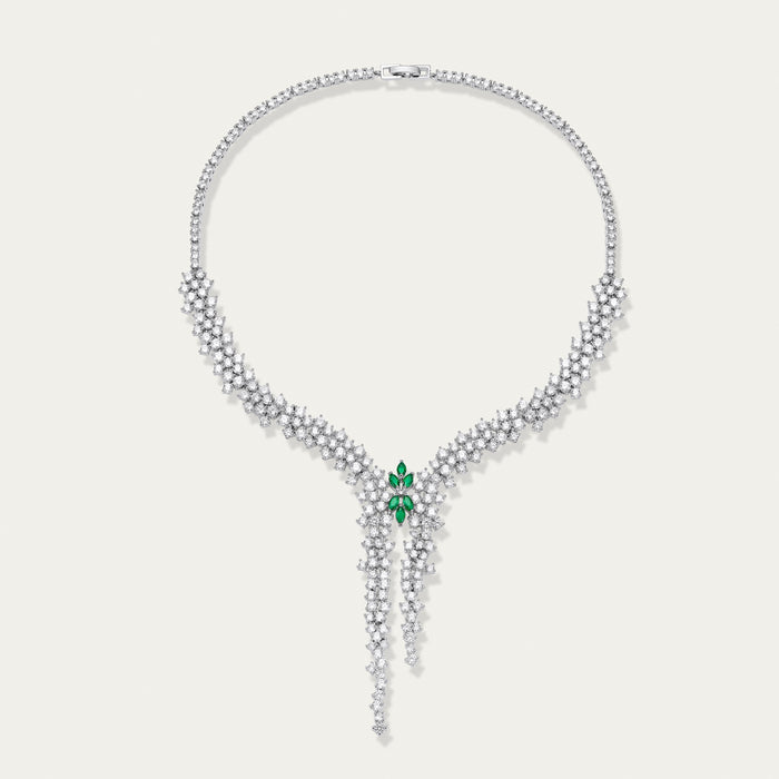 Emerald and Diamond Wrap Necklace