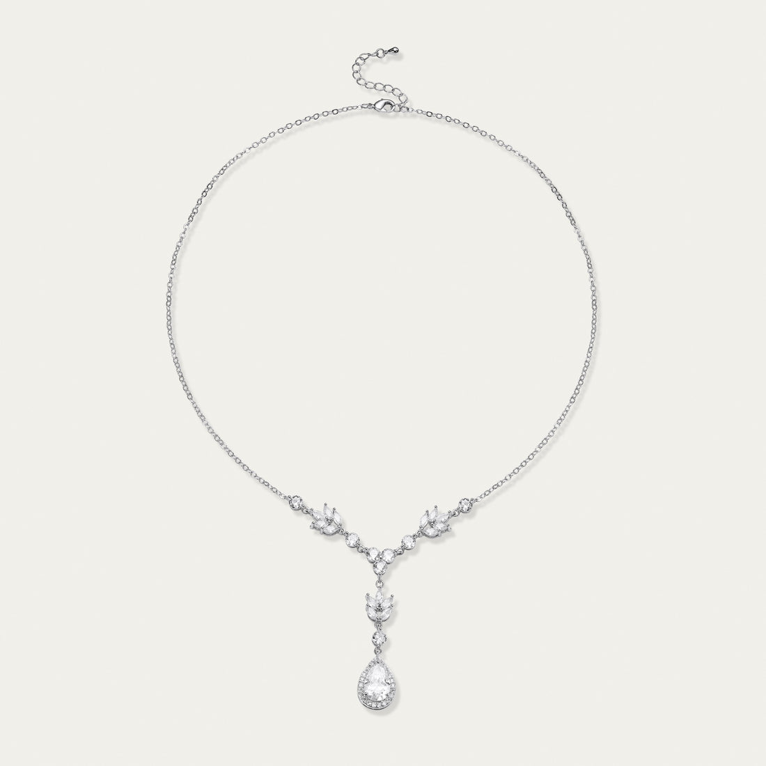 Diamond Solitaire Drop Necklace, Fine Chain