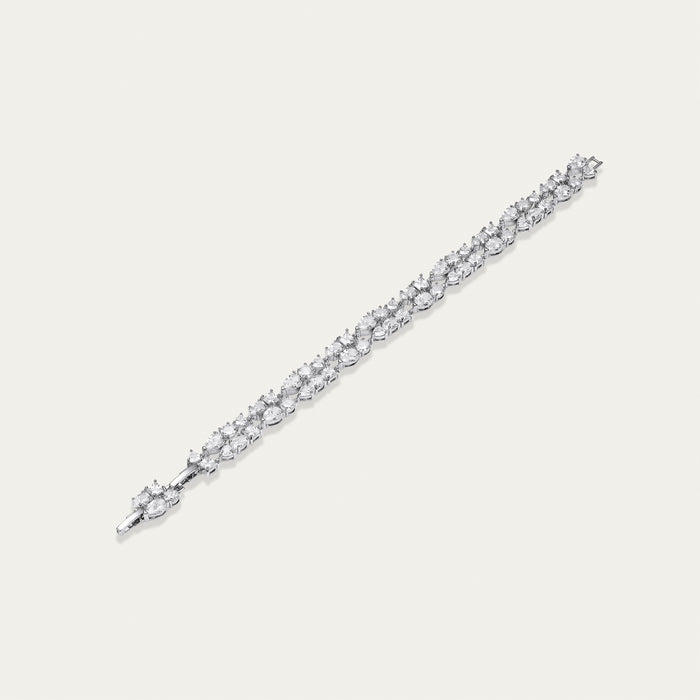 Diamond Tennis Bracelet, Graduated Pear