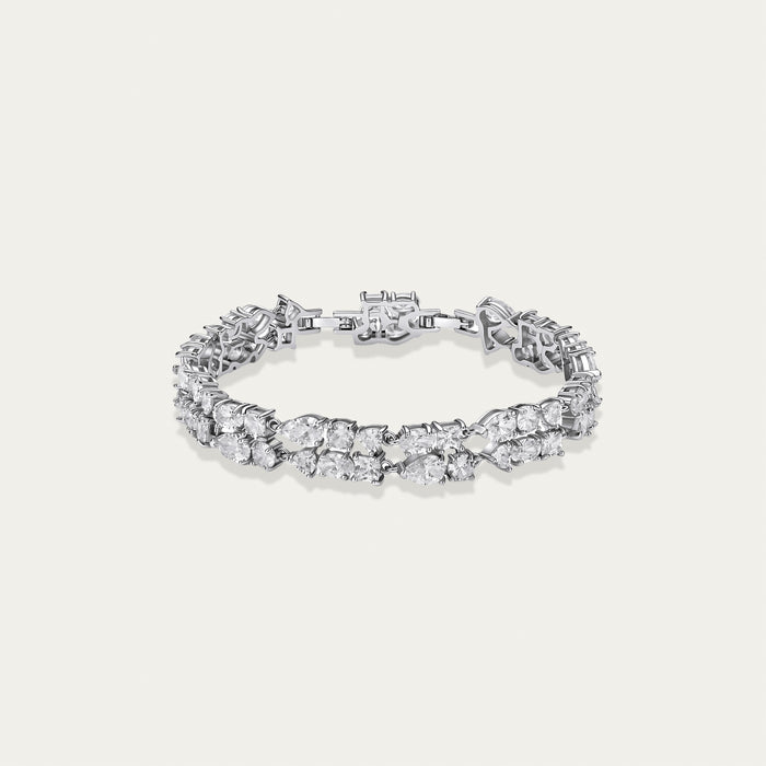 Diamond Tennis Bracelet, Graduated Pear
