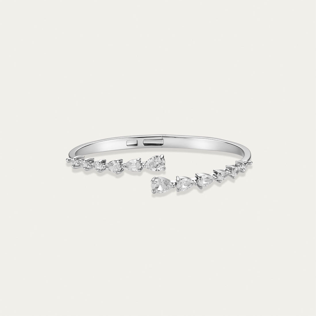 Diamond Cuff Bracelet, Graduated Pear