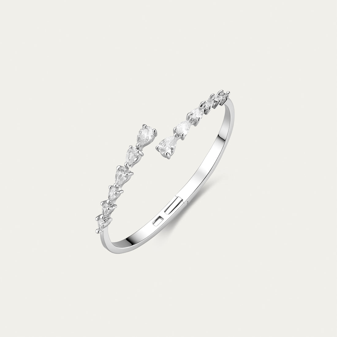 Diamond Cuff Bracelet, Graduated Pear