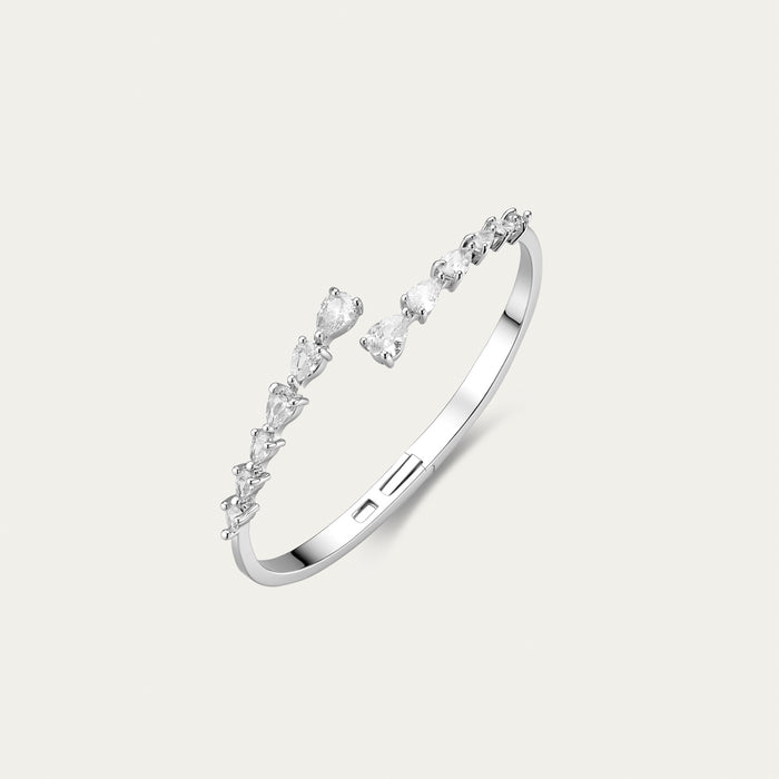 Diamond Cuff Bracelet, Graduated Pear