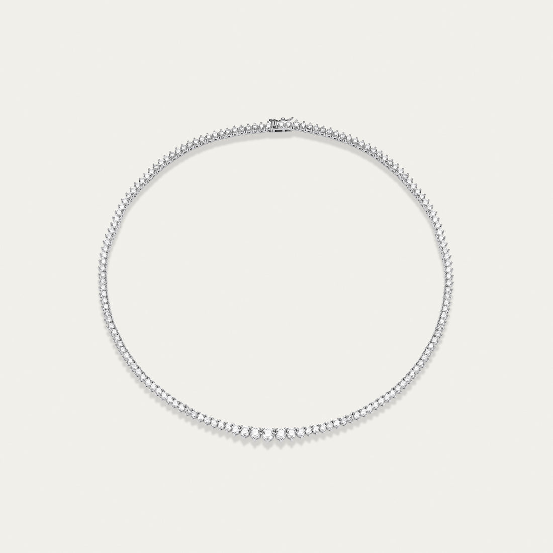 Diamond Tennis Necklace, Choker Length