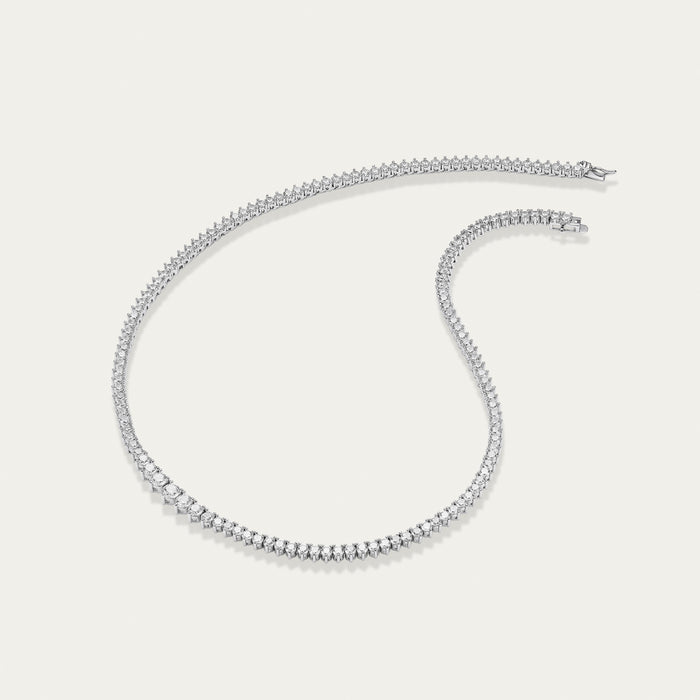 Diamond Tennis Necklace, Choker Length