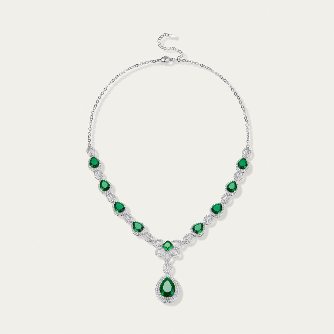 Emerald and Diamond Graduated Necklace