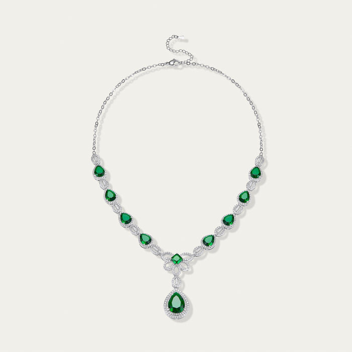 Emerald and Diamond Graduated Necklace
