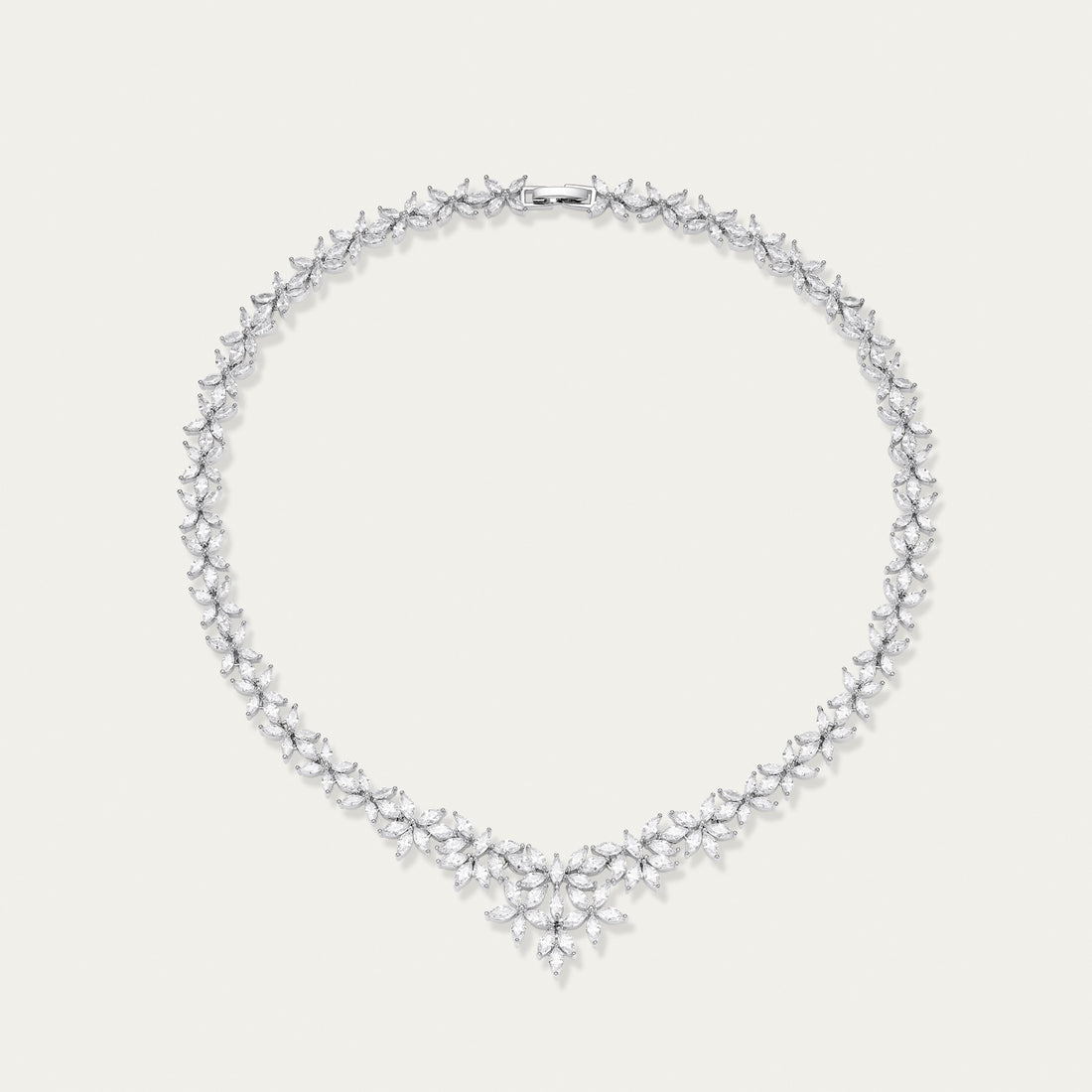 Diamond Cluster Necklace, Floral