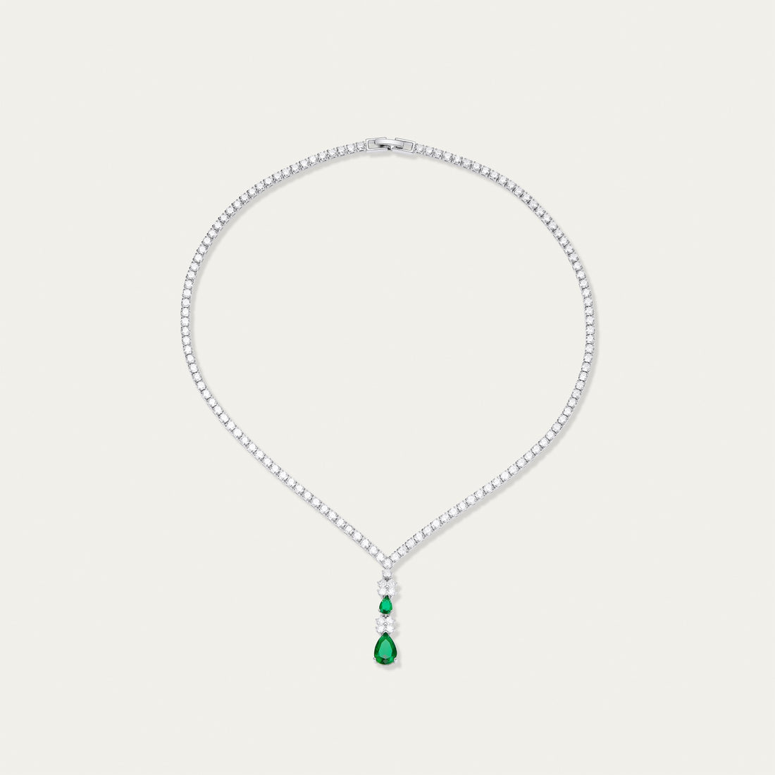 Emerald and Diamond Pendant Necklace, Delicate